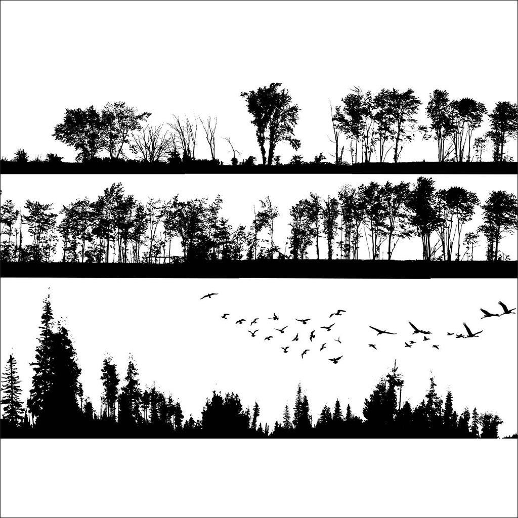 Wald Silhouette schwarz