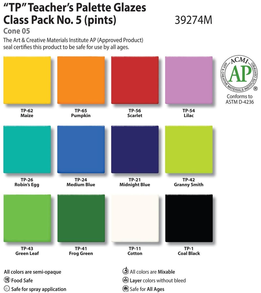 Teacher´s Palette - Glasuren Set 12 x 473 ml