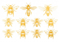 Preview: Gold Bees Decal