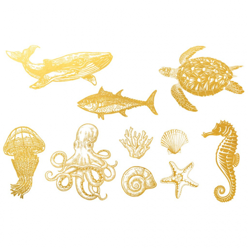 Gold Ocean Creature Decal