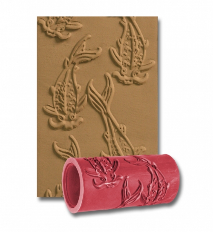 KW245 Textured roller sleeve, "Koi-fish", 100 mm